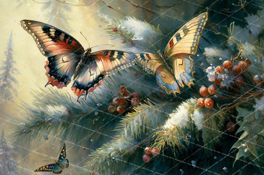 WATERCOLOR CHRISTMAS BUTTERFLIES - PKP