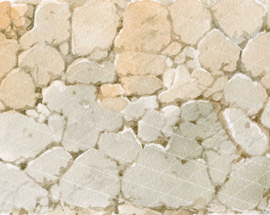 WATERCOLOR COLLECTION - Cobblestone Floor Drop
