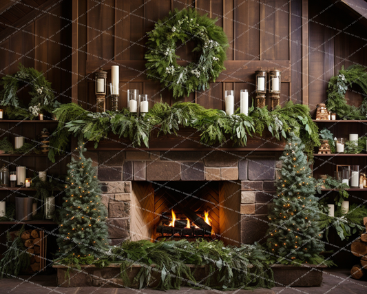 WOOD GREENERY FIREPLACE - PKP