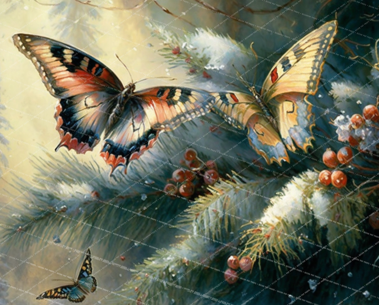 WATERCOLOR CHRISTMAS BUTTERFLIES - PKP