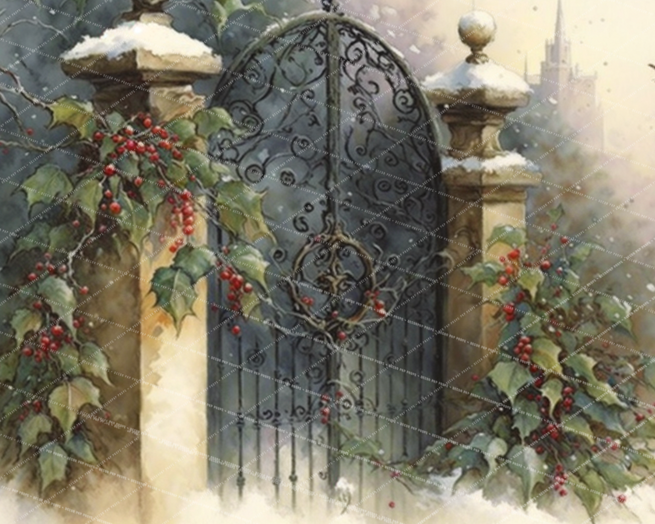 WATERCOLOR HOLLY GATE - PKP