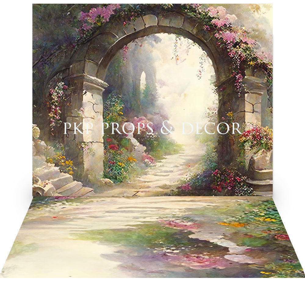 WATERCOLOR COLLECTION - Arch Garden Path Floor Drop