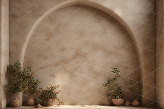 TAN ARCH WITH GREENERY - VP