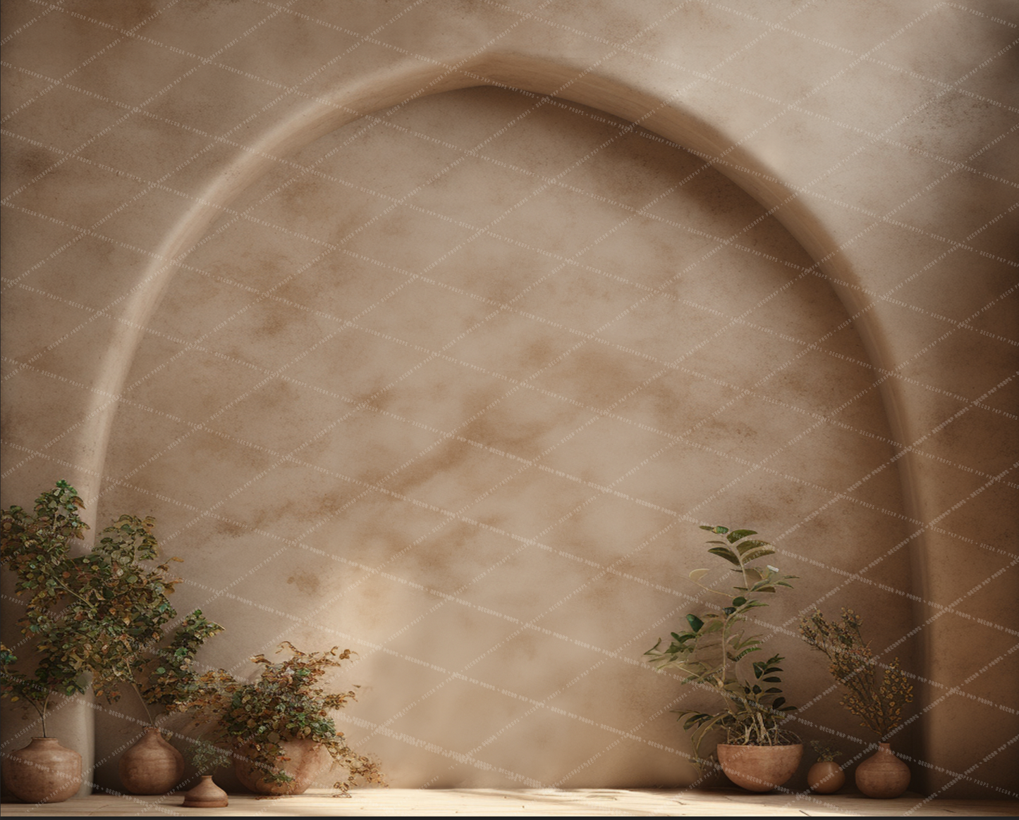 TAN ARCH WITH GREENERY - VP