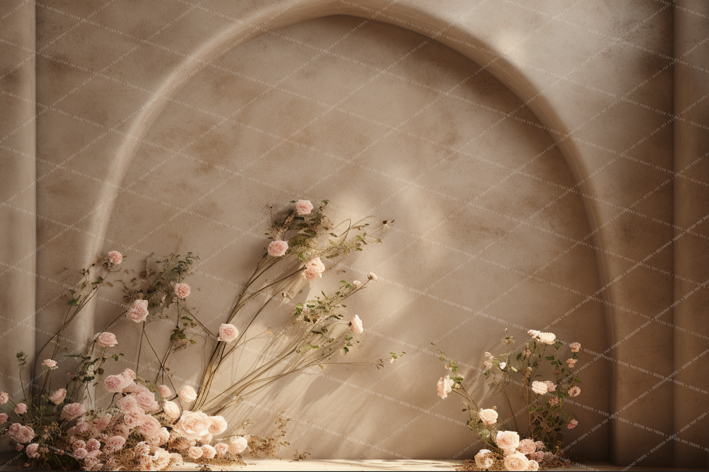 TAN ARCH WITH FLORAL - VP