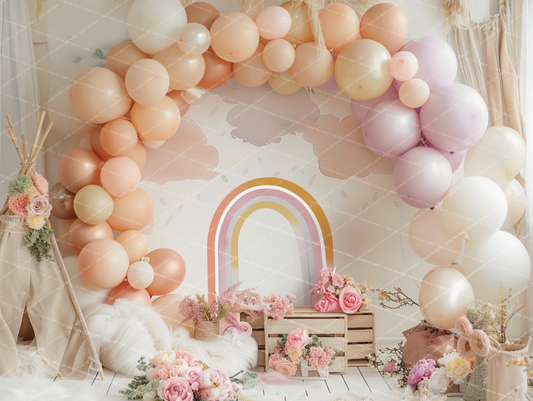 Neutral Boho Rainbow Birthday - VP