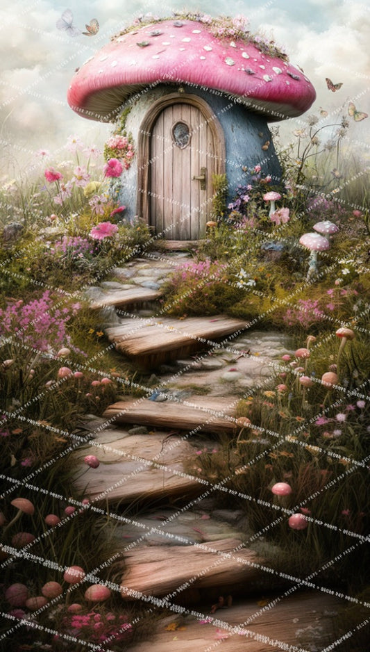 Pink Mushroom House Sweep