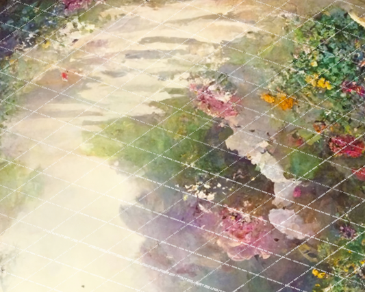WATERCOLOR COLLECTION - Arch Garden Path Floor Drop