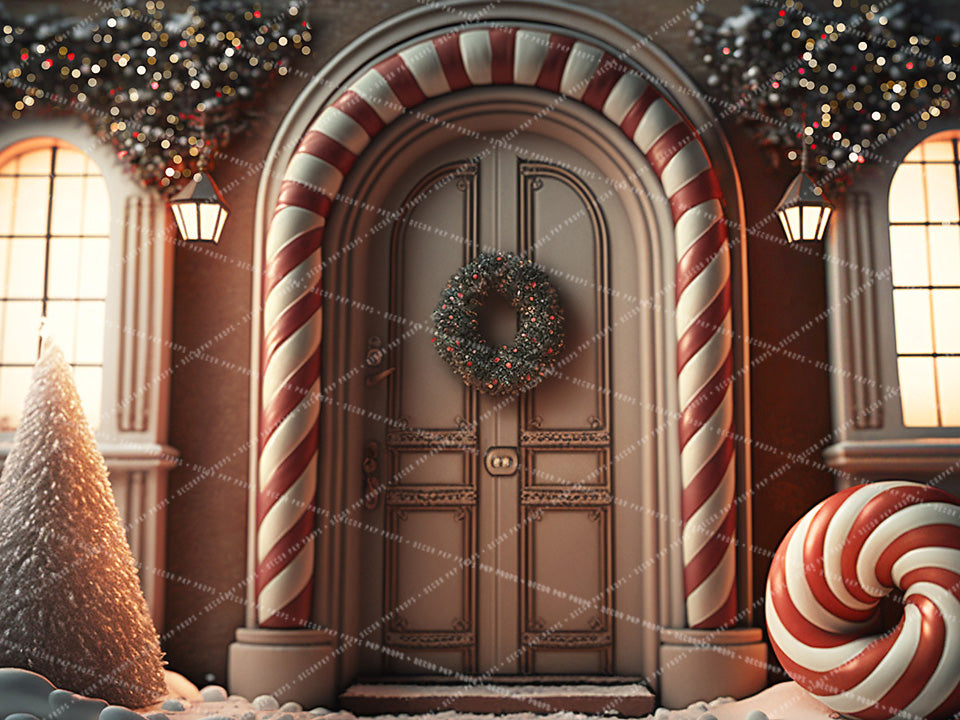 Candy Cane Christmas Door - AS
