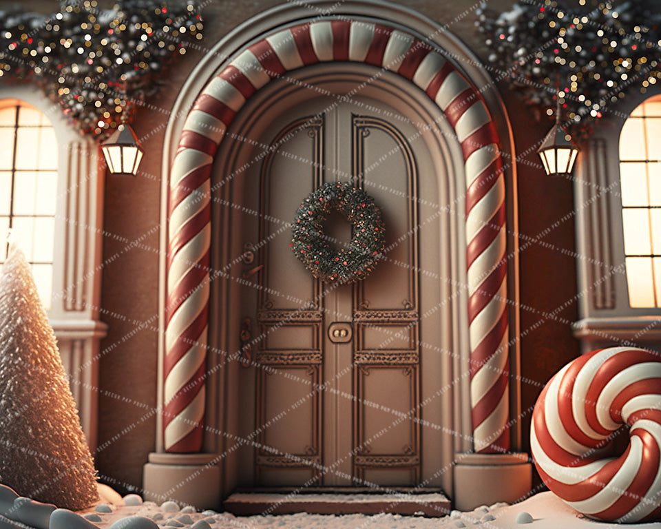 Candy Cane Christmas Door - AS