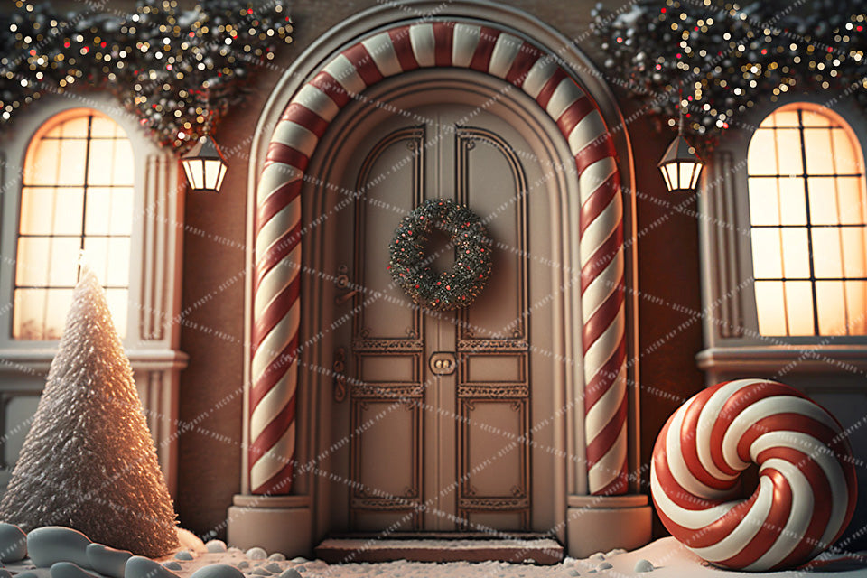 Candy Cane Christmas Door - AS