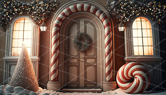 Candy Cane Christmas Door - AS