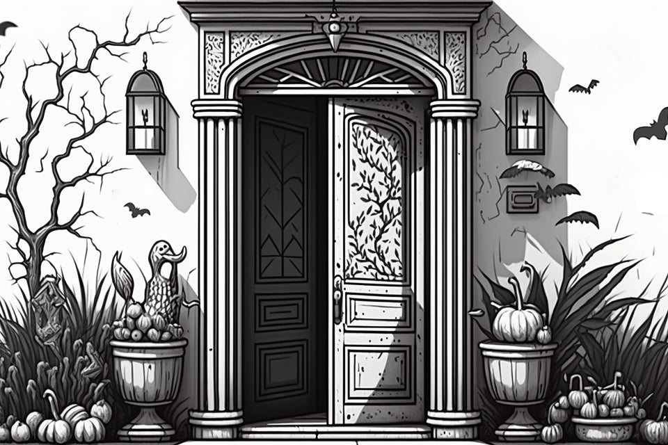 Hand Drawn Trick or Treat Door-AS