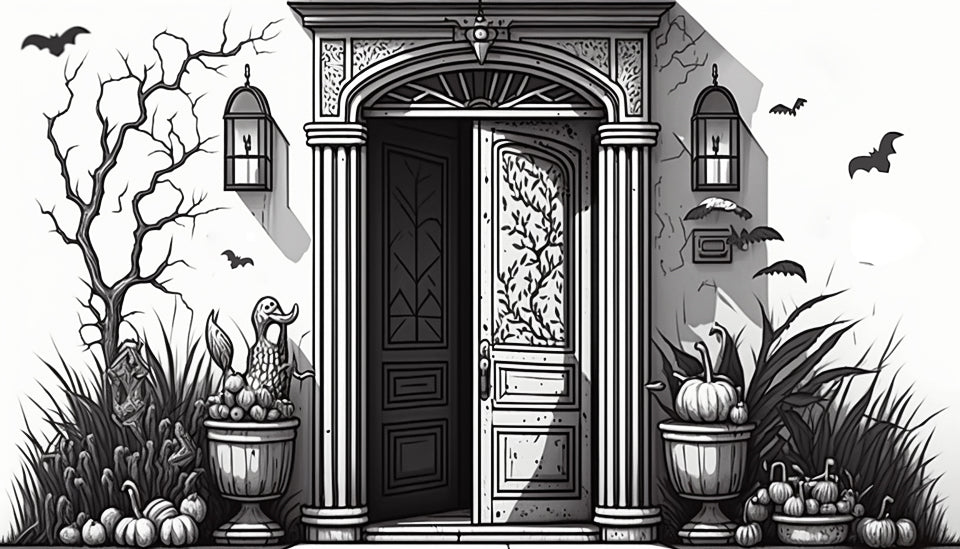 Hand Drawn Trick or Treat Door-AS