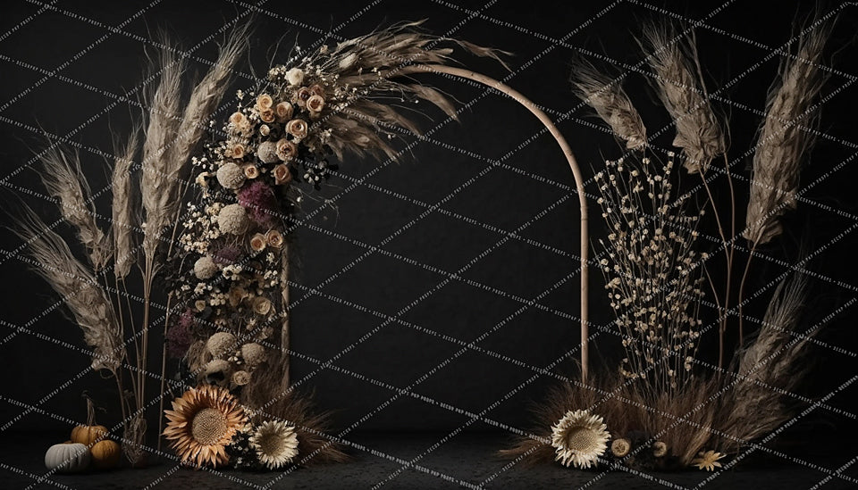 Elegant Black Boho Arch