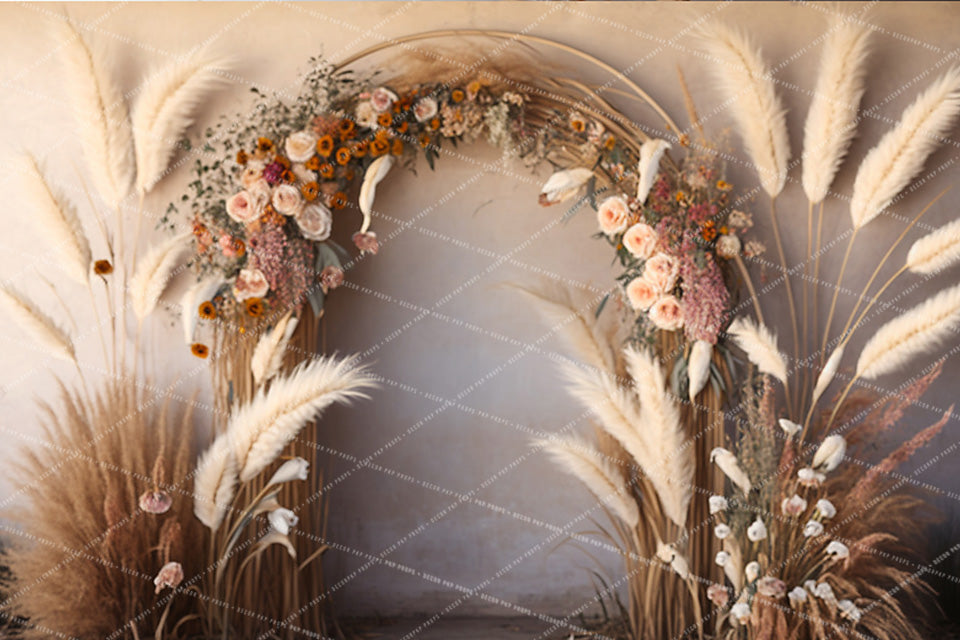 Pampas and Wildflower Boho Arch