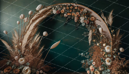 Rich Green Boho Arch