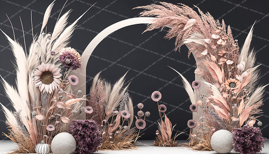 Soft Autumn Purple and Pink Boho Arch