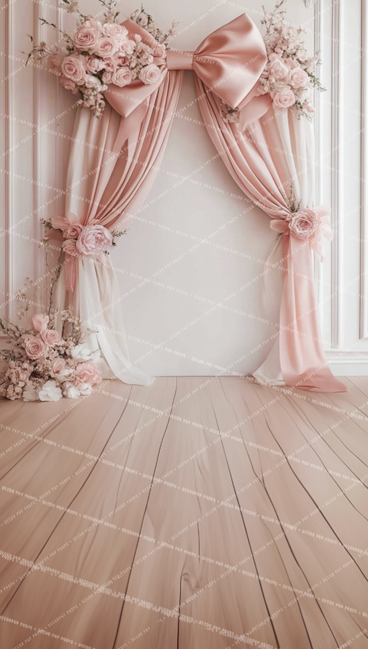 Pink Velvet Bow Sweep 2 - PKP