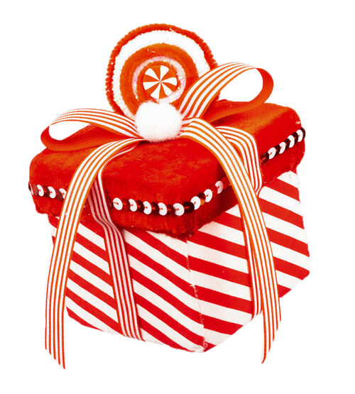 6in Peppermint Gift Box Orn