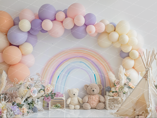 Pastel Boho Rainbow Birthday  - VP