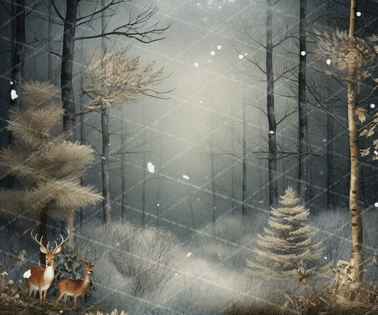 Winter Forest with Deer Dainty - VP