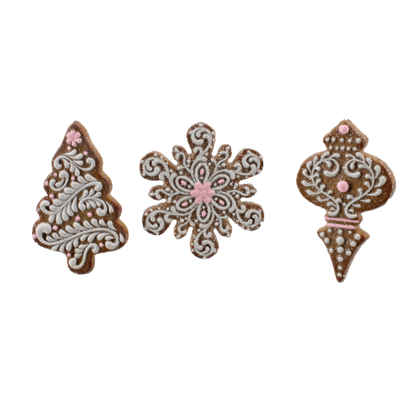 3 Gingerbread Cookie Ornaments