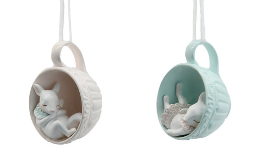 Mice in Tea Cup Ornaments