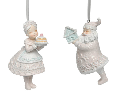 Santa and Mrs. Claus Ornament Set