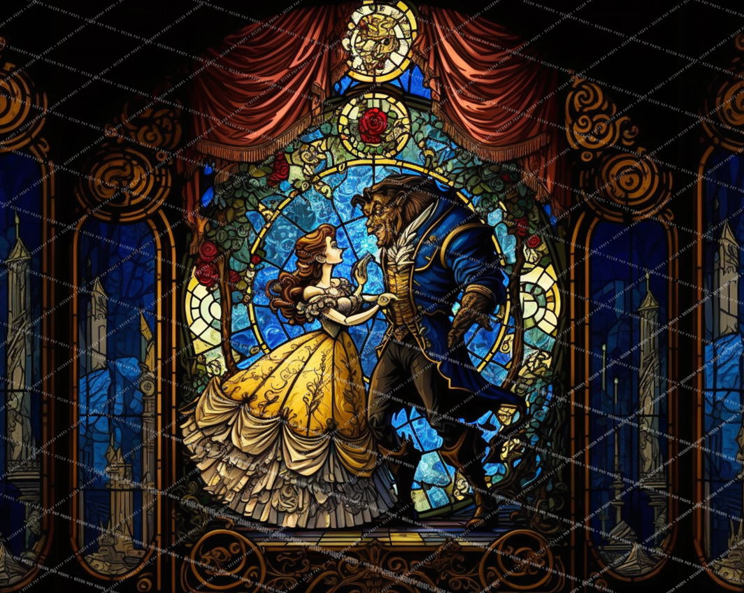 Pkp Roses ROSE BEAST STAINED GLASS – PKP PROPS & DECOR