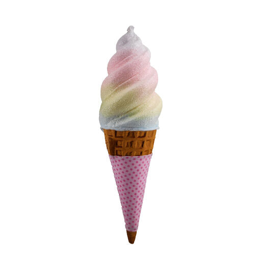 Pink Rainbow Swirl Ice Cream Cone