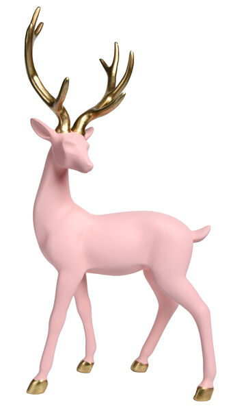 Light Pink Deer w/Gold Antlers