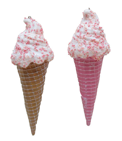 2 Asst Ice Cream Cone Orn