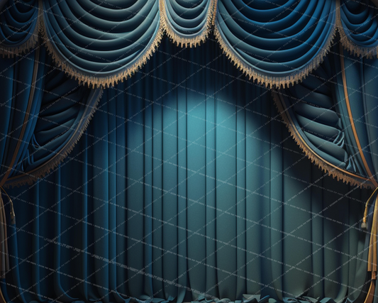 BLUE STAGE CURTAIN - AS