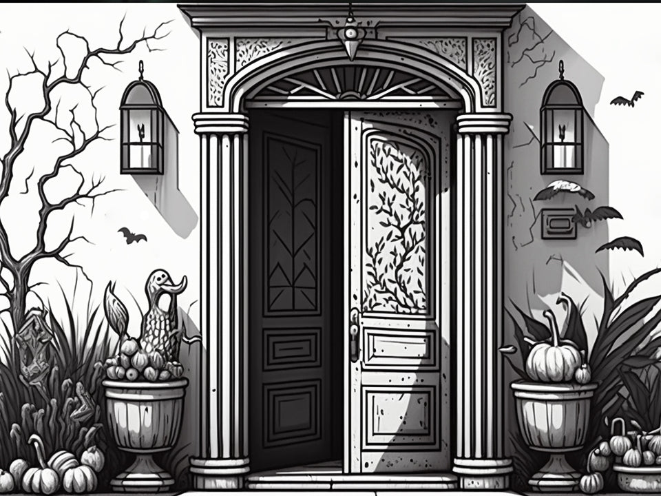 Hand Drawn Trick or Treat Door-AS