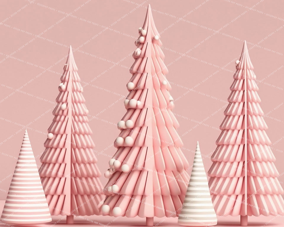 Cotton Candy Pink Christmas Trees - AS