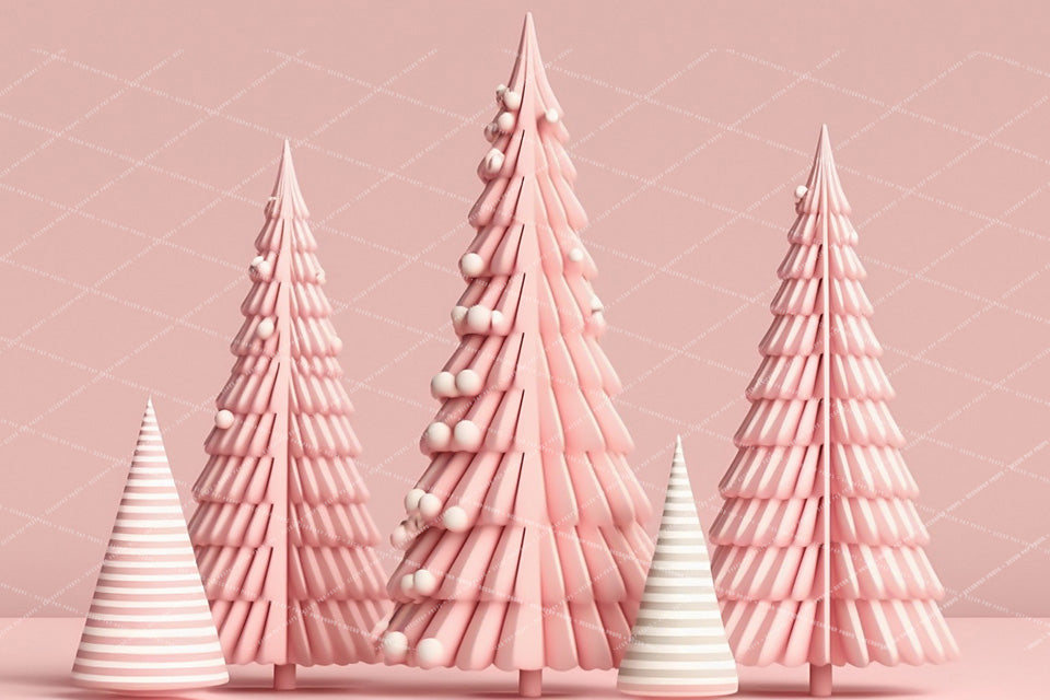 Cotton Candy Pink Christmas Trees - AS