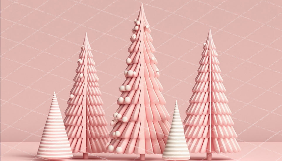 Cotton Candy Pink Christmas Trees - AS