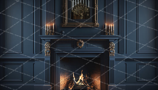 Elegant Hanukah Fireplace - AS