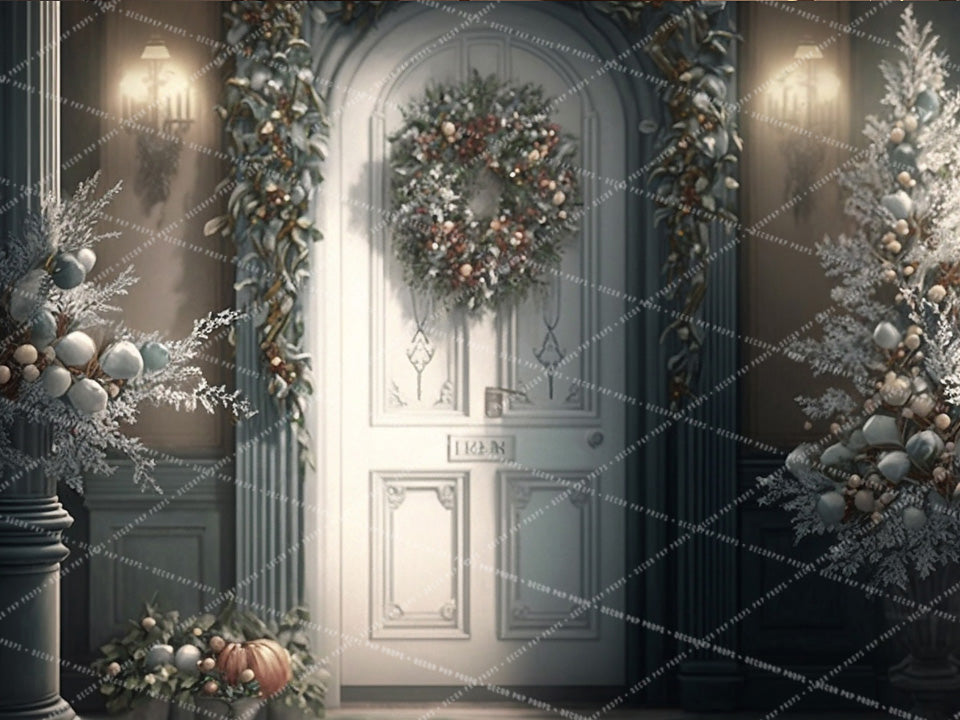 Elegant Painterly Floral Holiday Doorway - AS