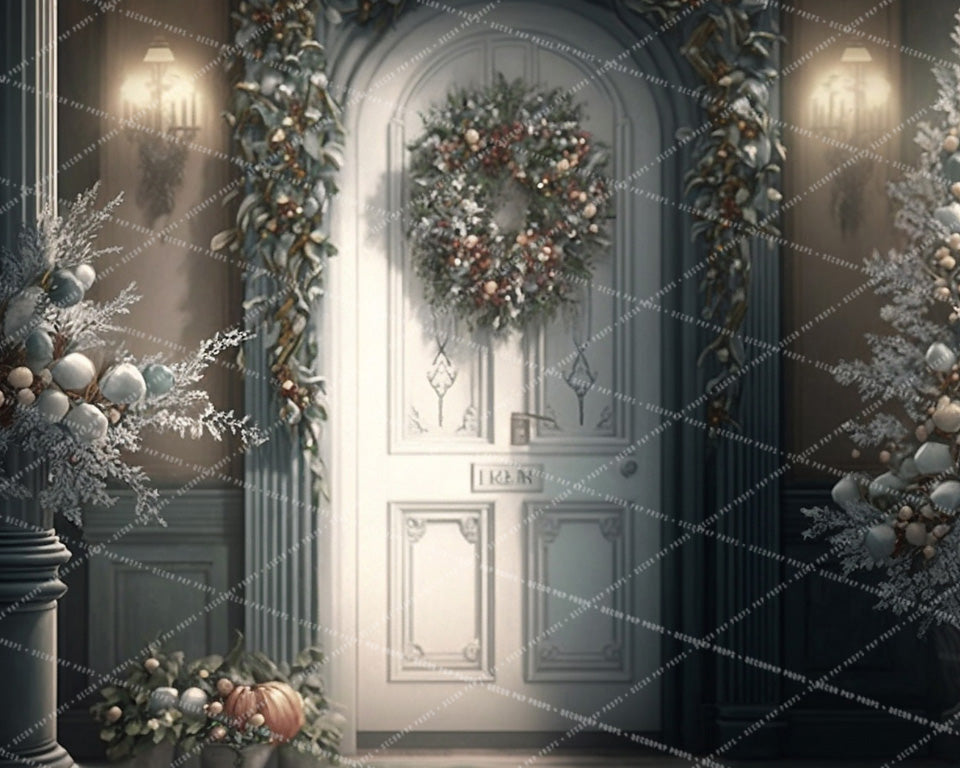 Elegant Painterly Floral Holiday Doorway - AS