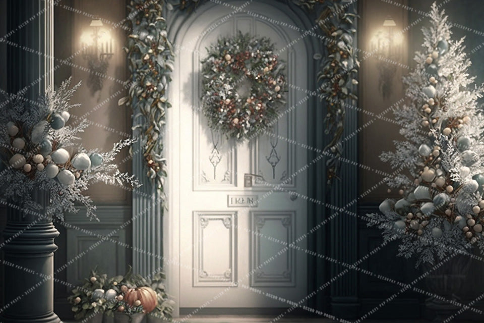 Elegant Painterly Floral Holiday Doorway - AS