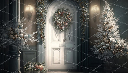 Elegant Painterly Floral Holiday Doorway - AS