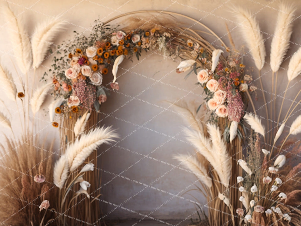 Pampas and Wildflower Boho Arch
