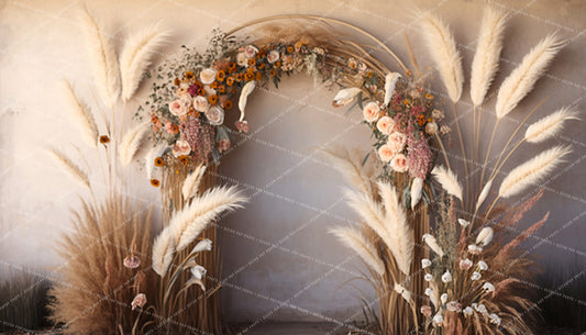 Pampas and Wildflower Boho Arch